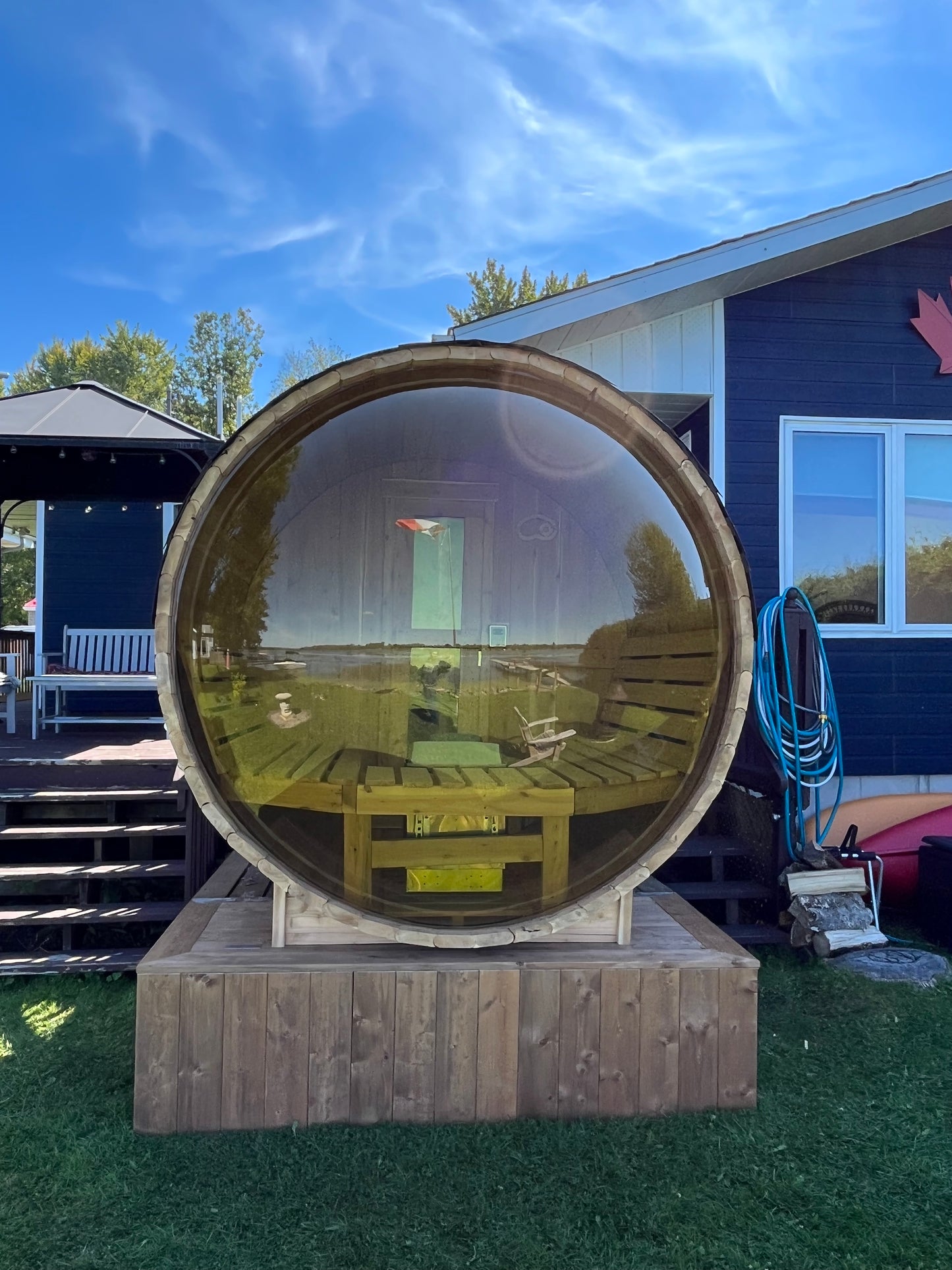 Barrel Sauna with Panoramic Window