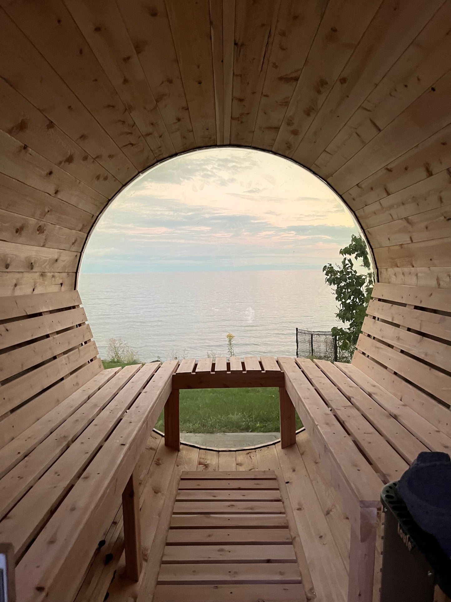 Barrel Sauna with Panoramic Window