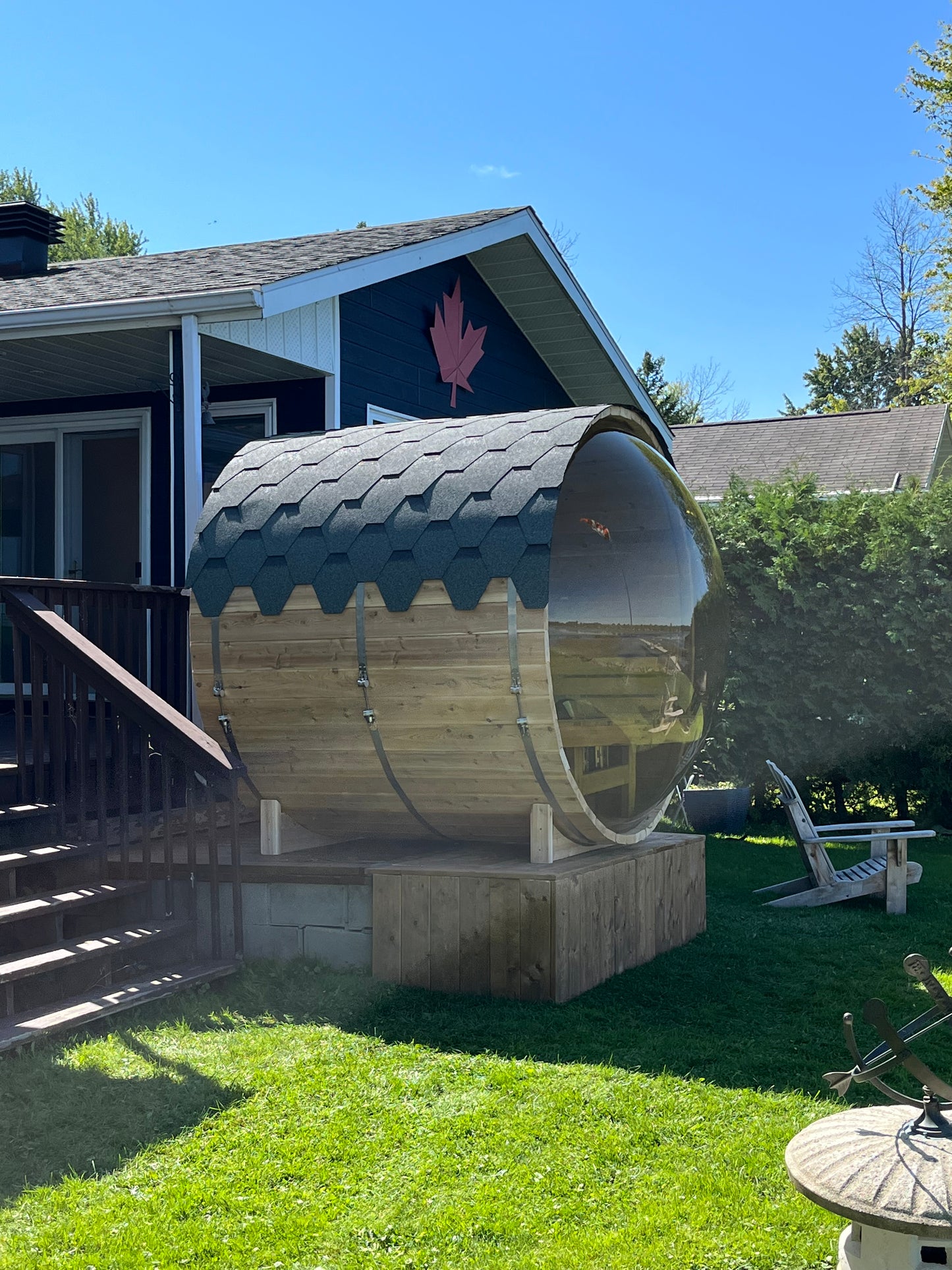 Barrel Sauna with Panoramic Window